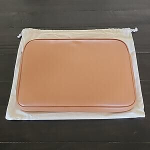 MONOS Luggage Metro Laptop Sleeve 14" Electronic Travel Vegan Leather Saddle Tan